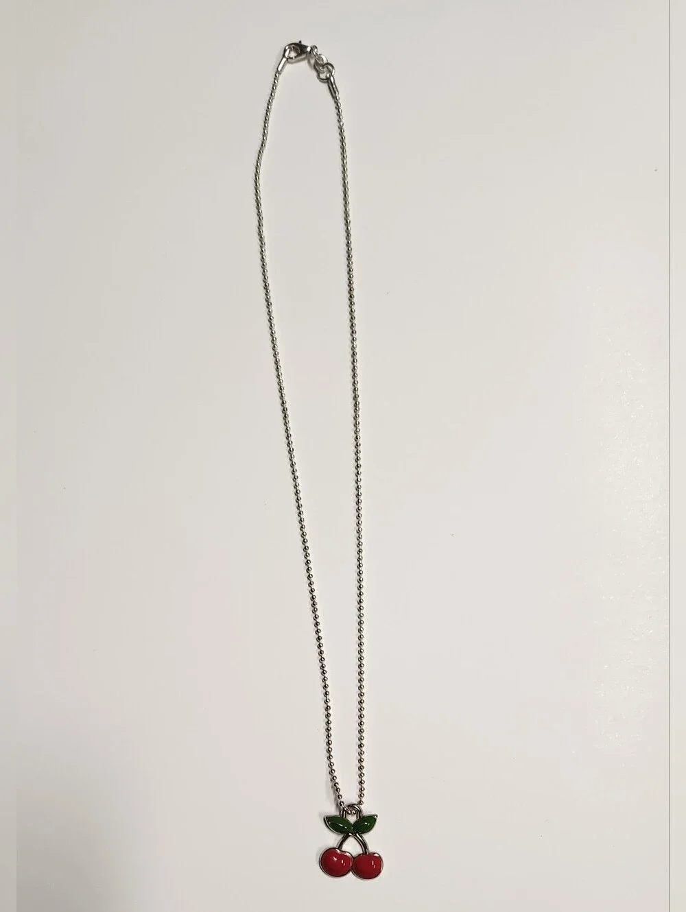 Coach Cherry Pendant Necklace - Red & Green Enamel